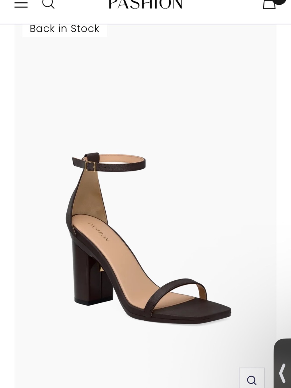 Pashion Footwear Dark Brown Ankle-Strap Block Heel Sandal